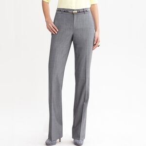 Banana Republic Martin fit stretch pinstripe grey trouser business slacks pants